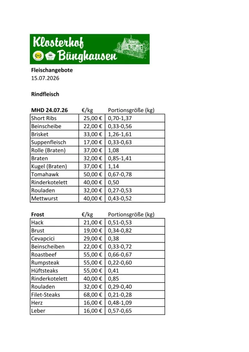 Klosterhofs Rindfleisch